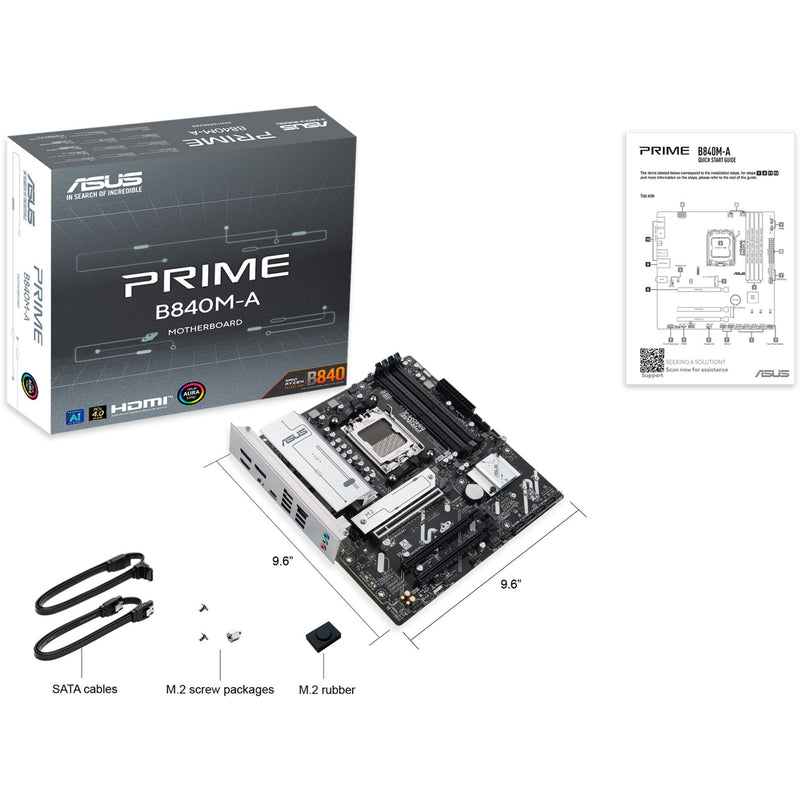 Load image into Gallery viewer, Asus prime b840m-a-csm socket am5 moederbord ( 2,5gb-lan, sound, µatx)
