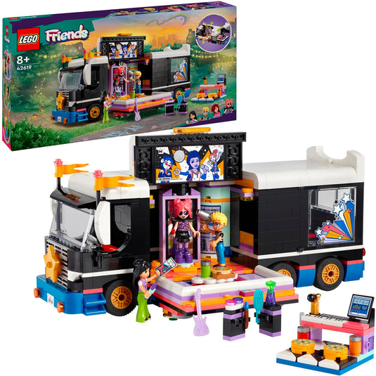 Lego friends - toerbus van popster constructiespeelgoed (42619)