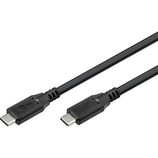Goobay usb-c 4.0 > usb-c kabel (zwart, 1 meter)