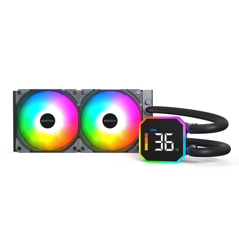 Load image into Gallery viewer, Montech hyperflow digital 240 waterkoeling (zwart)
