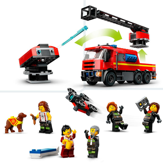 Lego city - brandweerkazerne en brandweerauto constructiespeelgoed (60414)