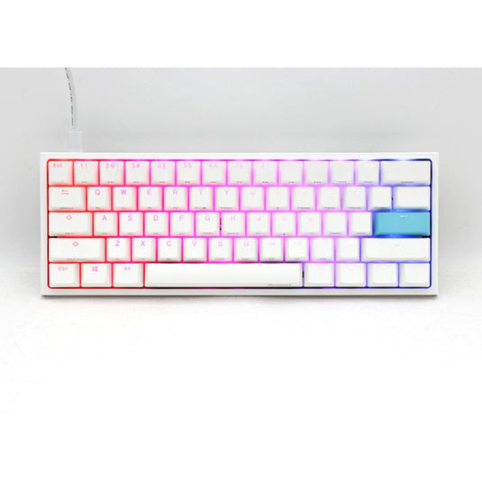 Ducky one 2 pro mini white classic, gaming toetsenbord (wit, us lay-out, cherry mx brown, rgb led, double-shot pbt, quack mechanics, 60%)