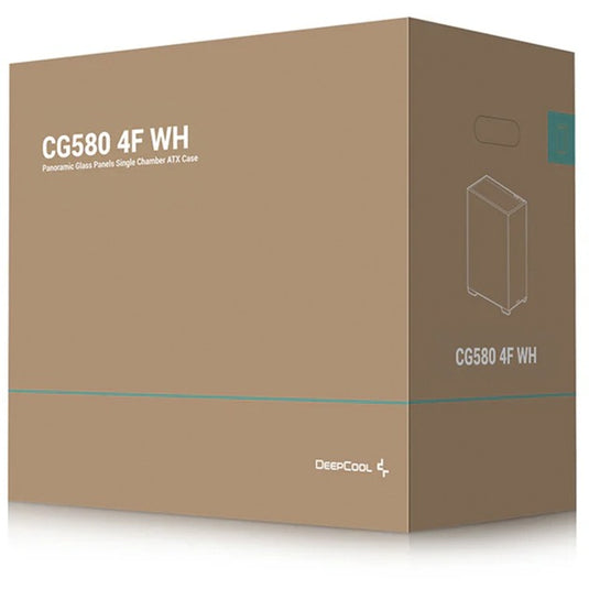 Deepcool cg580 4f midi tower behuizing (wit | 2x usb-a | 1x usb-c | rgb | tempered glass)