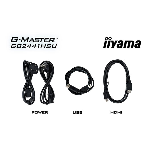 Iiyama g-master black hawk gb2441hsu-b1 23.8 gaming monitor (zwart, hdmi, displayport, 2x usb-a, usb-b, 144 hz)