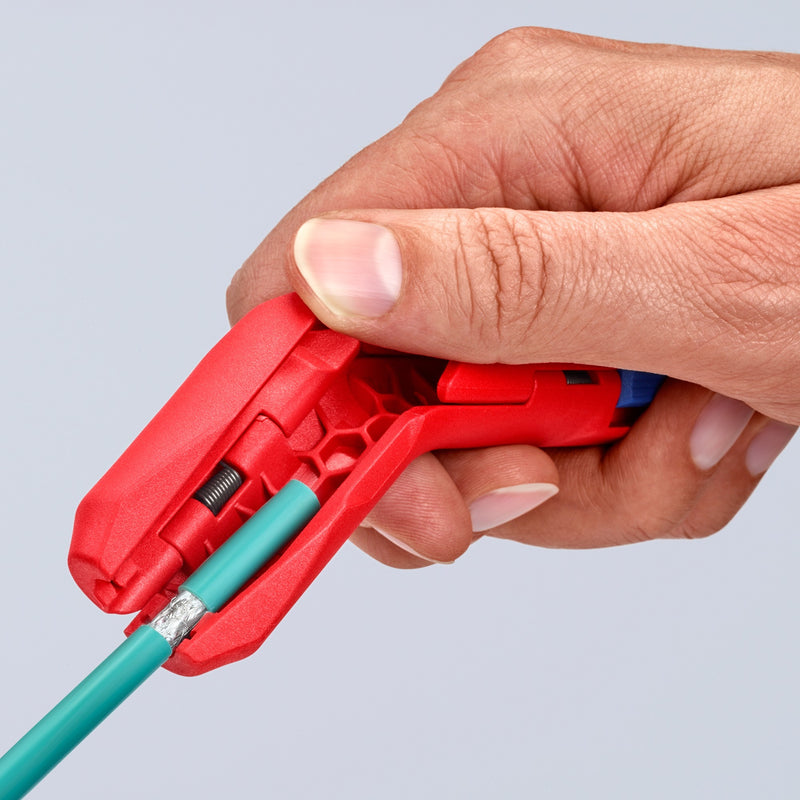 Load image into Gallery viewer, Knipex ergostrip universeel kabelstrip- ontmantelingsgereedschap (rood blauw)
