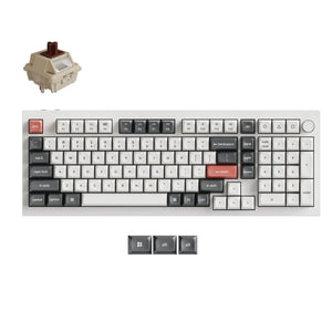 Keychron q5 ultra-m3 8k wireless custom mechanical keyboard (wit, us lay-out (qwerty), silk pom brown, 96%, rgb, hot swap, 8k, 2.4 ghz | bluetooth 5.2 | usb-c)