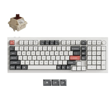 Keychron q5 ultra-m3 8k wireless custom mechanical keyboard (wit, us lay-out (qwerty), silk pom brown, 96%, rgb, hot swap, 8k, 2.4 ghz | bluetooth 5.2 | usb-c)
