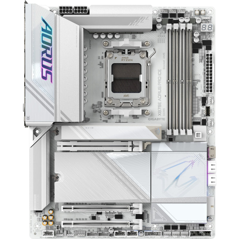 Load image into Gallery viewer, Gigabyte x870e aorus pro ice socket am5 moederbord (zilver wit, raid, 2.5gb-lan, wi-fi 7, bt, sound, atx)
