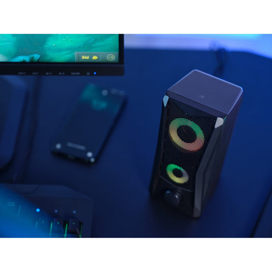 Trust gxt 606 javv rgb verlichte 2.0 speakerset pc-luidspreker (zwart)