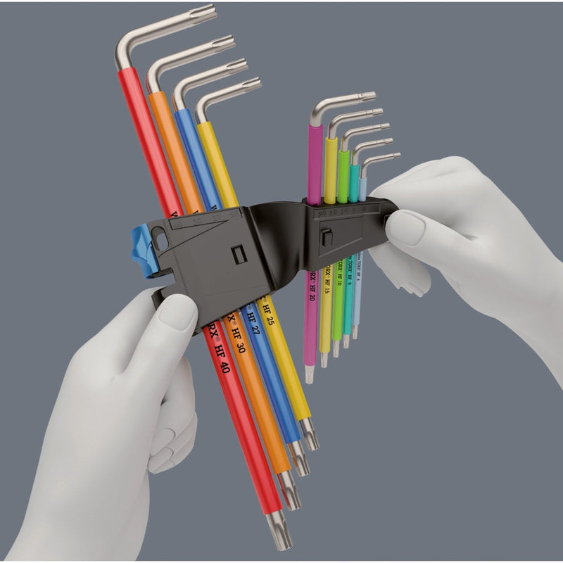 Afbeelding laden in galerijviewer, Wera inbussleutelset torx 3967 9 tx sxl multicolour hf stainless 1 (9-delig, torx t8 tot t40)
