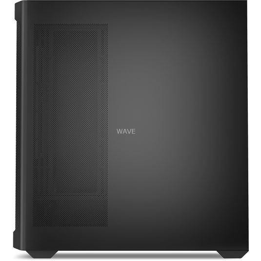 Sharkoon ak4w rgb strip midi tower behuizing (zwart | 2x usb-a | 1x usb-c | rgb | tempered glass)