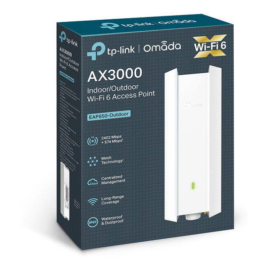 Tp-link omada eap650-outdoor ax3000 wifi 6 access point (wit, poe)