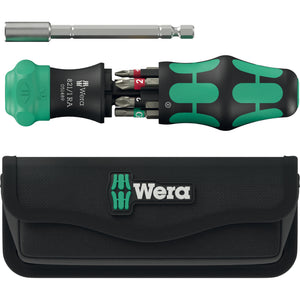 Wera kraftform kompakt 28 ra met etui, 6‑delig bitset (zwart groen)