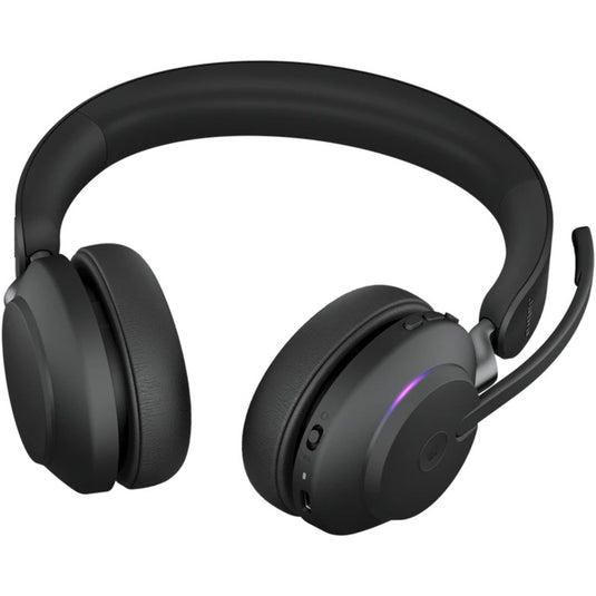 Jabra evolve2 65, ms stereo on-ear headset (zwart, microsoft teams, bluetooth, inclusief laadstation)