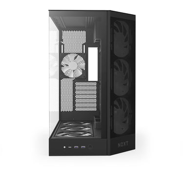 Nzxt h9 flow rgb+ midi tower behuizing (zwart (mat) | 2x usb-a | 1x usb-c | rgb | tempered glass)