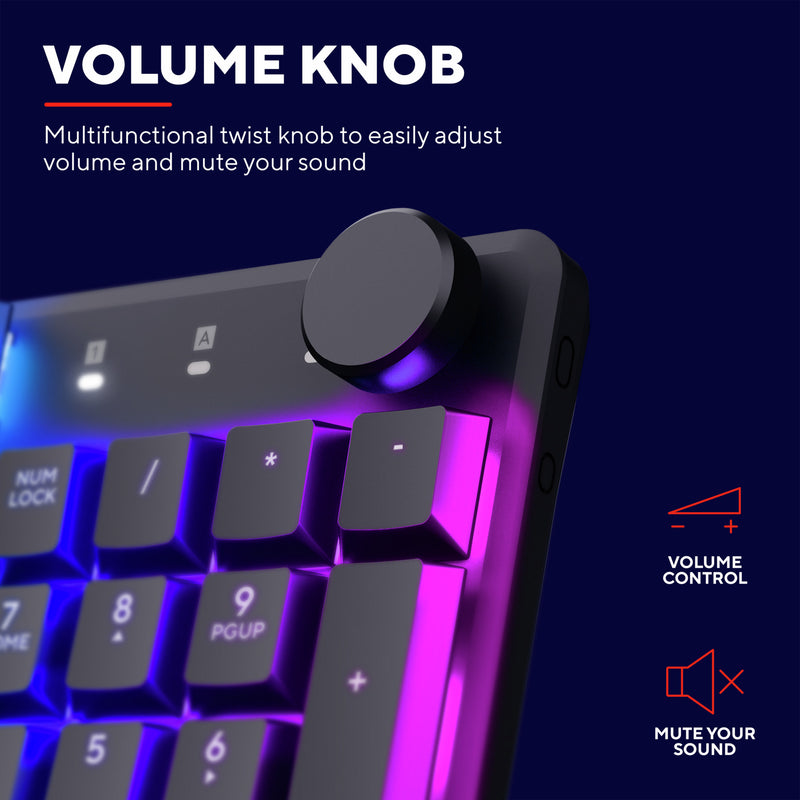 Chargez l'image dans la visionneuse de la galerie, Trust gxt 866 torix mechanisch gaming toetsenbord (zwart, us lay-out (qwerty), huano red, 100%, rgb)

