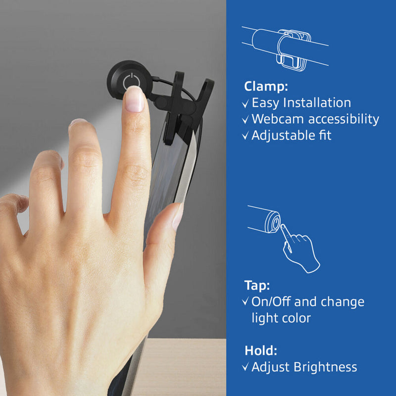 Load image into Gallery viewer, Act connectivity dimbare clip-on laptop led-lichtbalk led-bar (zwart, usb-voeding, 3000k-6500k)
