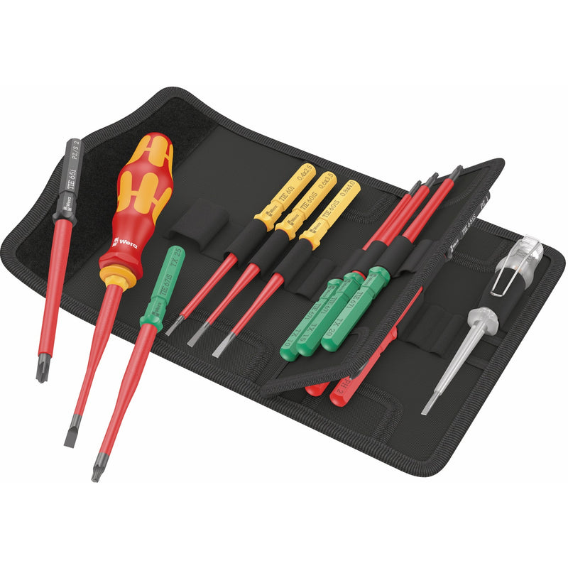Load image into Gallery viewer, Wera kraftform kompakt vde 16 extra slim 1 tool finder schroevendraaier (rood geel, 16‑delig)
