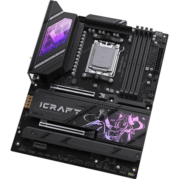 Laden Sie das Bild in Galerie -Viewer, Maxsun ms-icraft b850 aiga socket am5 moederbord (zwart, raid, 5.0 gb-lan, wlan, bt, sound, atx )
