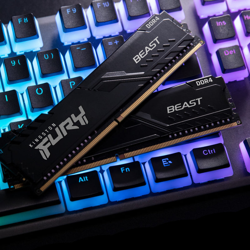 Load image into Gallery viewer, Kingston fury 64 gb ddr4-3600 (2x 32 gb) kit werkgeheugen (zwart, kf436c18bbk2 64, beast, xmp 2.0)
