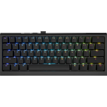 Ducky one x mini wireless rgb mechanisch toetsenbord (zwart, us lay-out (qwerty), inductive, 60%, hot-swappable, pbt, 2.4 ghz | bluetooth | usb-c)