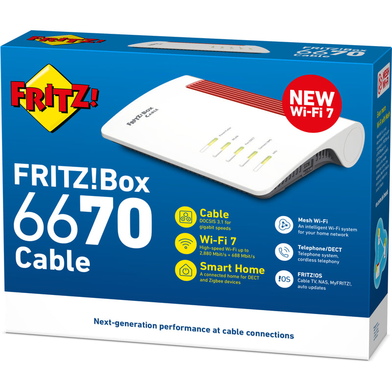 Load image into Gallery viewer, Fritz! box 6670 cable edition international router (wit rood)
