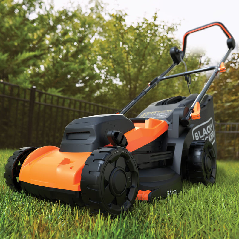 Load image into Gallery viewer, Black+decker bemwp340 grasmaaier (oranje zwart, 34 cm, 1400w)
