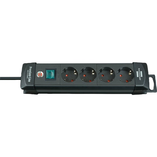 Brennenstuhl premium-line 4x stekkerdoos (zwart, 1951140100, voor 4 stekkers, 1,8m)