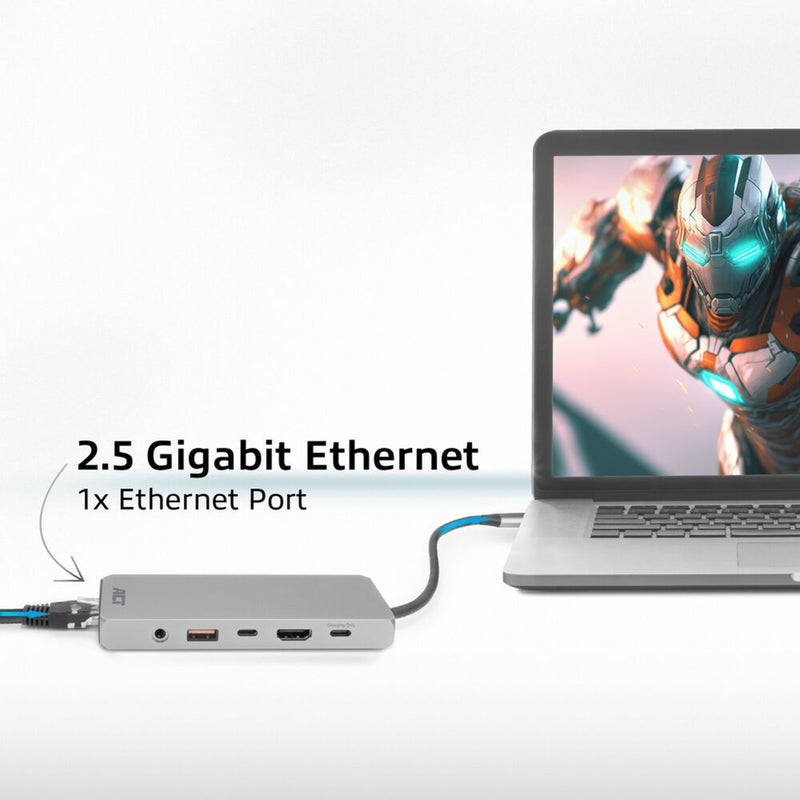 Load image into Gallery viewer, Act connectivity usb-c 4k 8k 60hz dockingstation (grijs)

