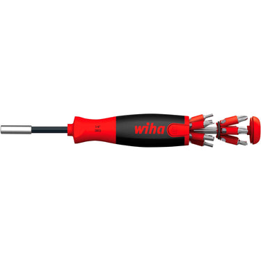Wiha schroevendraaier met bitmagazijn liftup 25 magnetisch (zwart rood, 12 bits, 1 4 )
