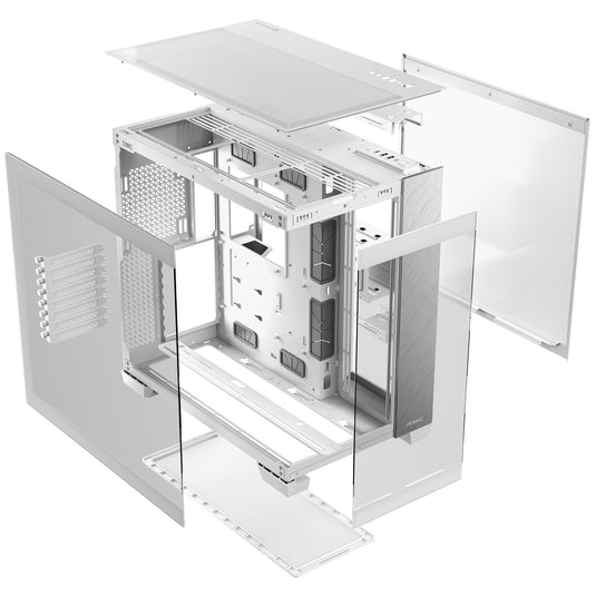 Antec c8 midi tower behuizing (wit zilver | 2x usb-a | 1x usb-c | tempered glass)