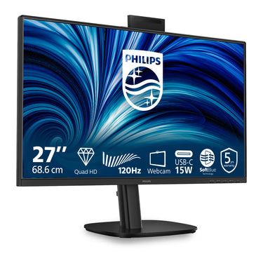 Philips 27b2n3500jh 00 27 monitor (zwart, hdmi, displayport, usb-c, webcam, 120 hz)