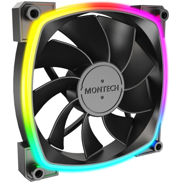 Load image into Gallery viewer, Montech rx120 pwm rgb case fan (zwart, 120 x 25 x 120 mm, 3-pin argb)
