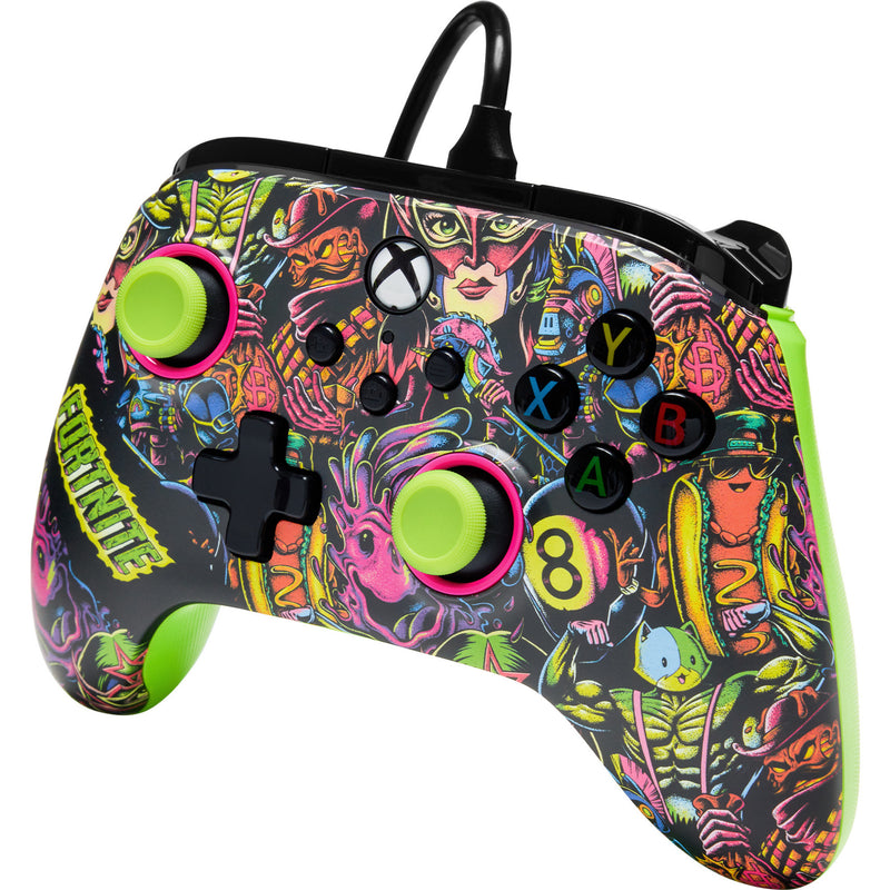 Afbeelding laden in galerijviewer, Powera advantage controller met kabel voor de xbox series x|s - fortnite: glow (neongroen, xbox series x|s, xbox one, pc)
