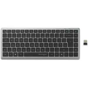 Kensington kb435 eq rechargeable multi-device compact keyboard (grijs, us-international lay-out (qwerty), scissor switches, 80% (tkl), usb, 2,4 ghz, bluetooth 5.4)