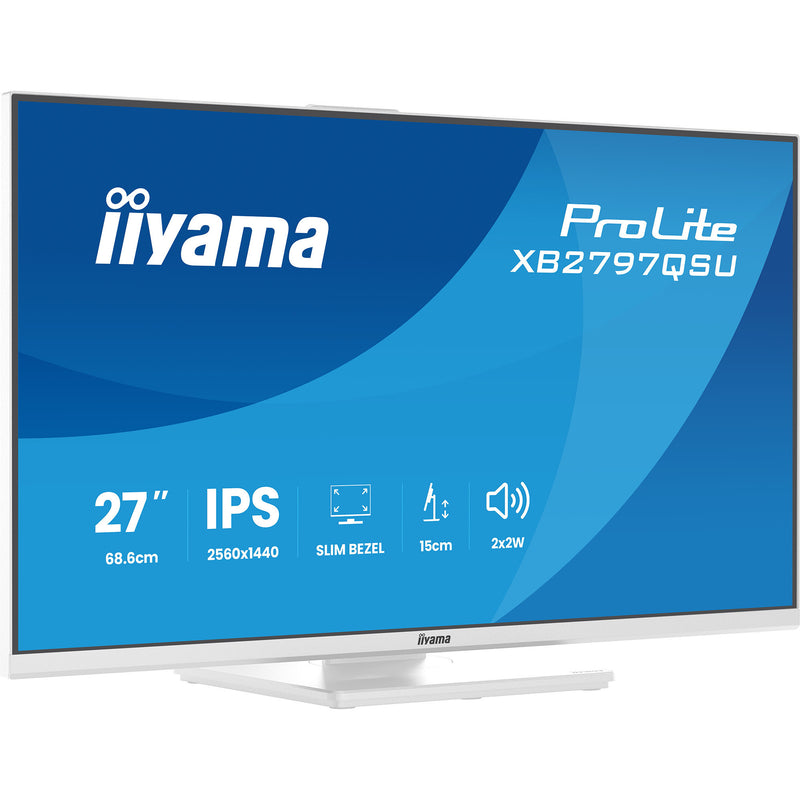Afbeelding laden in galerijviewer, Iiyama prolite xb2797qsu-w1 27 monitor (wit (mat), hdmi, displayport, usb, audio)
