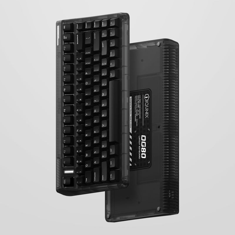 Load image into Gallery viewer, Iqunix og80 dark side wireless mechanical keyboard, gaming toetsenbord (zwart, us lay-out, cherry mx brown, rgb leds, 80% (tkl), hot-swappable, pbt, 2.4ghz | bluetooth 5.1 | usb-c)
