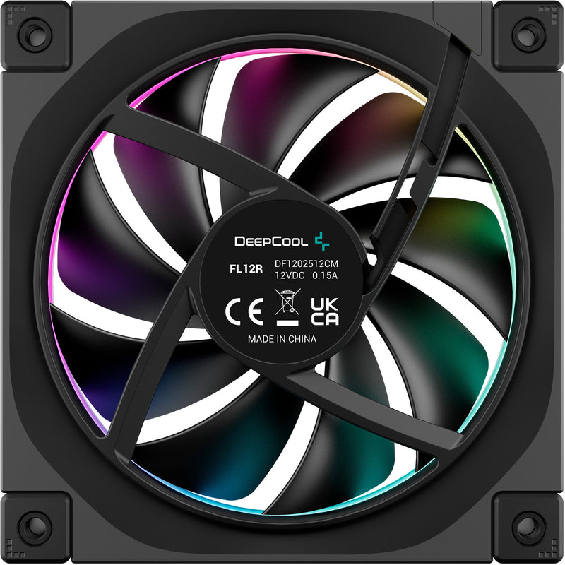 Laden Sie das Bild in Galerie -Viewer, Deepcool fl12r rgb case fans (zwart, 3 stuks, 120 x 120 x 25 mm, pwm)
