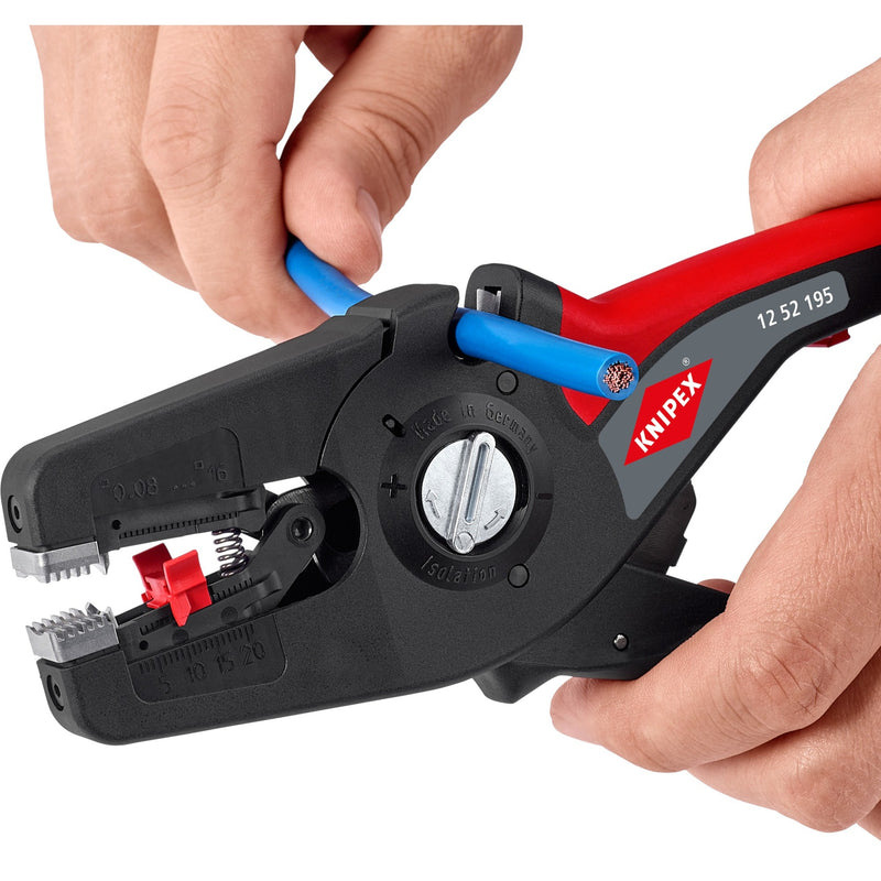 Load image into Gallery viewer, Knipex precistrip16 automatische afstriptang (zwart rood, geïntegreerde draadsnijder)
