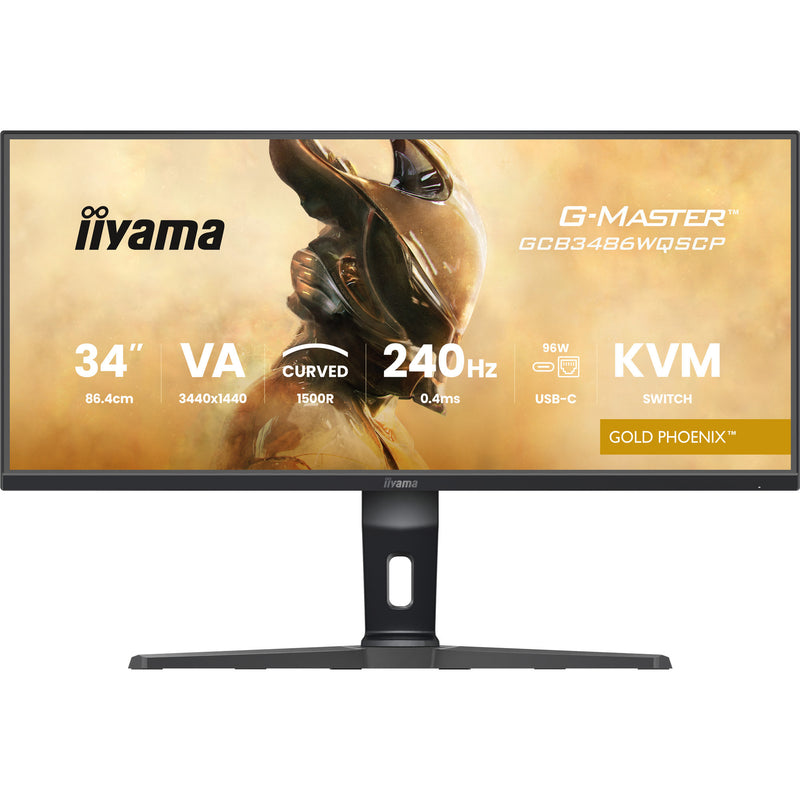 Load image into Gallery viewer, Iiyama g-master gold phoenix gcb3486wqscp-b1 34 curved ultrawide gaming monitor (zwart, 2x hdmi, displayport, 2x usb-a, 2x usb-c, rj-45, 240 hz)
