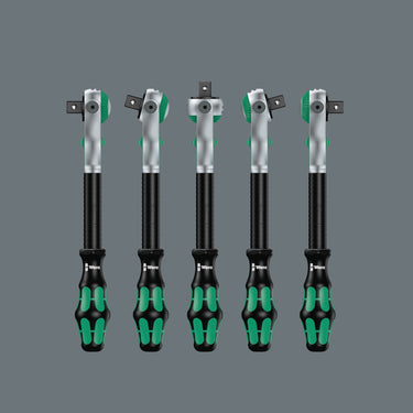 Wera 8100 sc 2 zyklop speed-ratelset, 1 2 , 37‑delig gereedschapsset (zwart groen, snelheidsratel met draaibare kop)