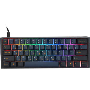 Ducky one 3 pro mini rgb mechanisch gaming toetsenbord (zwart, us lay-out (qwerty), cherry mx2a blue, 60%, rgb led, double-shot pbt, quack mechanics, hot swap)