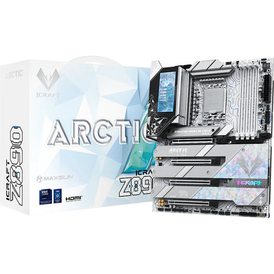 Maxsun ms-icraft z890 arctic socket 1851 moederbord (wit, raid, 2.5 gb-lan, wlan, bt, sound, atx)