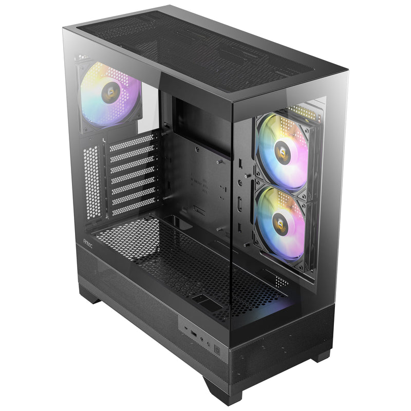 Load image into Gallery viewer, Antec cx700 argb midi tower behuizing (zwart | 1x usb-a | 1x usb-c | tempered glass)
