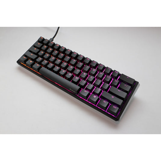 Ducky one 3 classic mini rgb mechanisch toetsenbord (zwart, us lay-out (qwerty), cherry mx silent red, 60%, rgb led, double-shot pbt, hot-swappable, quack mechanics)