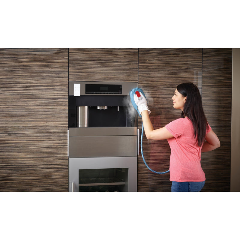 Load image into Gallery viewer, Black+decker 1600w steam-mop bhsm1615dam-qs stoomreiniger (wit blauw, incl. steamitt, deltavoet en 17 accessoires)
