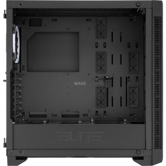 Sharkoon elite shark ca200g big tower behuizing (zwart | 4x usb-a | rgb | tempered glass)