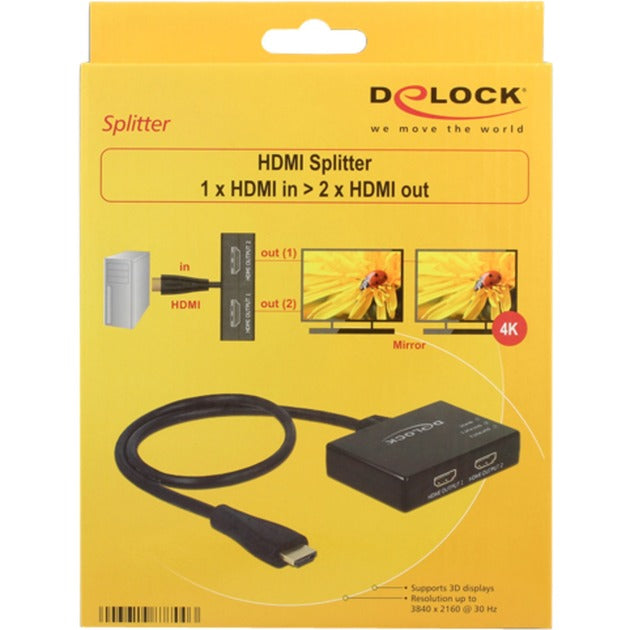 Afbeelding laden in galerijviewer, Delock 1x hdmi naar 2x hdmi splitter (zwart, 60 centimeter, 4k)
