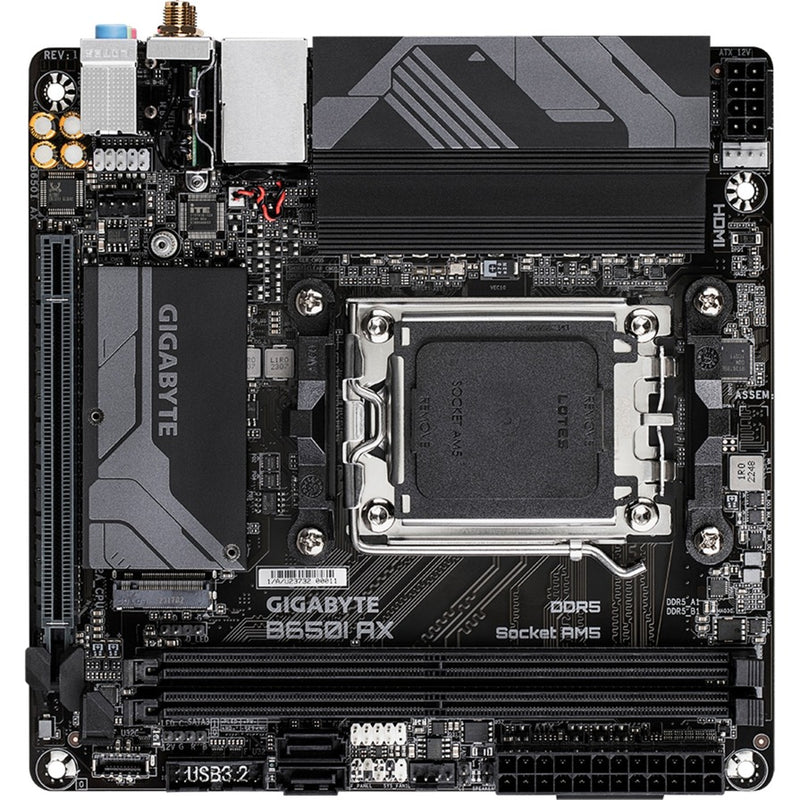 ギャラリービューアに画像をロードする, Gigabyte b650i ax socket am5 moederbord (zwart grijs, raid, 2.5 gb-lan, wlan, bt, sound, mini-itx)
