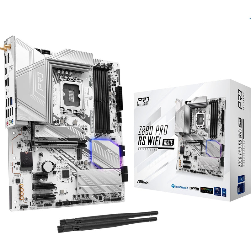 Load image into Gallery viewer, Asrock z890 pro rs wifi white socket 1851 moederbord (wit, raid, 2.5 gb-lan, wi-fi 6e, bt, sound, atx)
